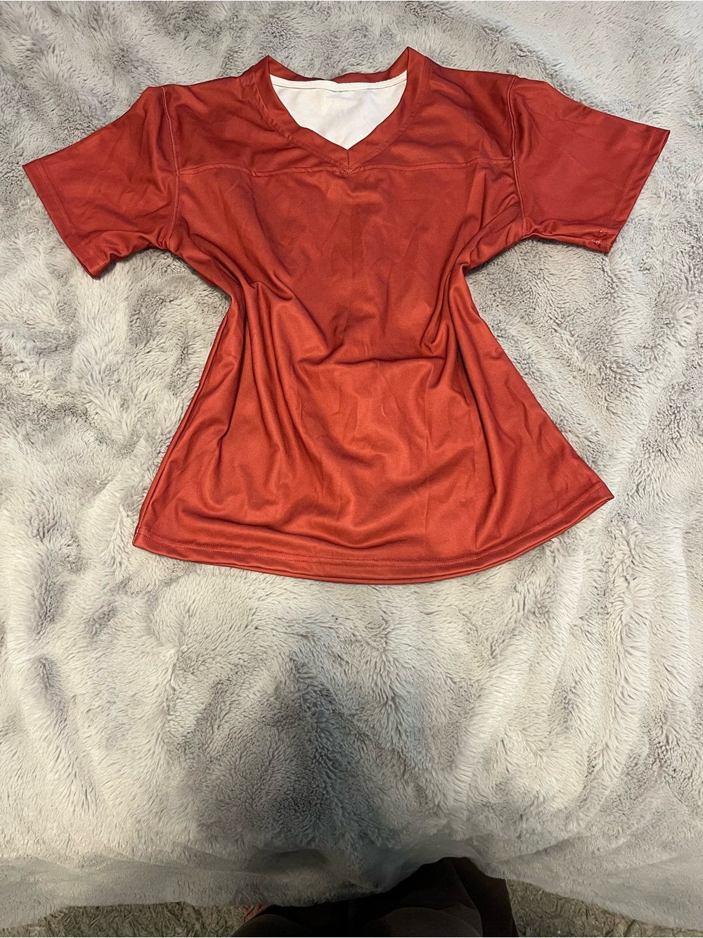 Women’s Red V-Neck Athletic Tee